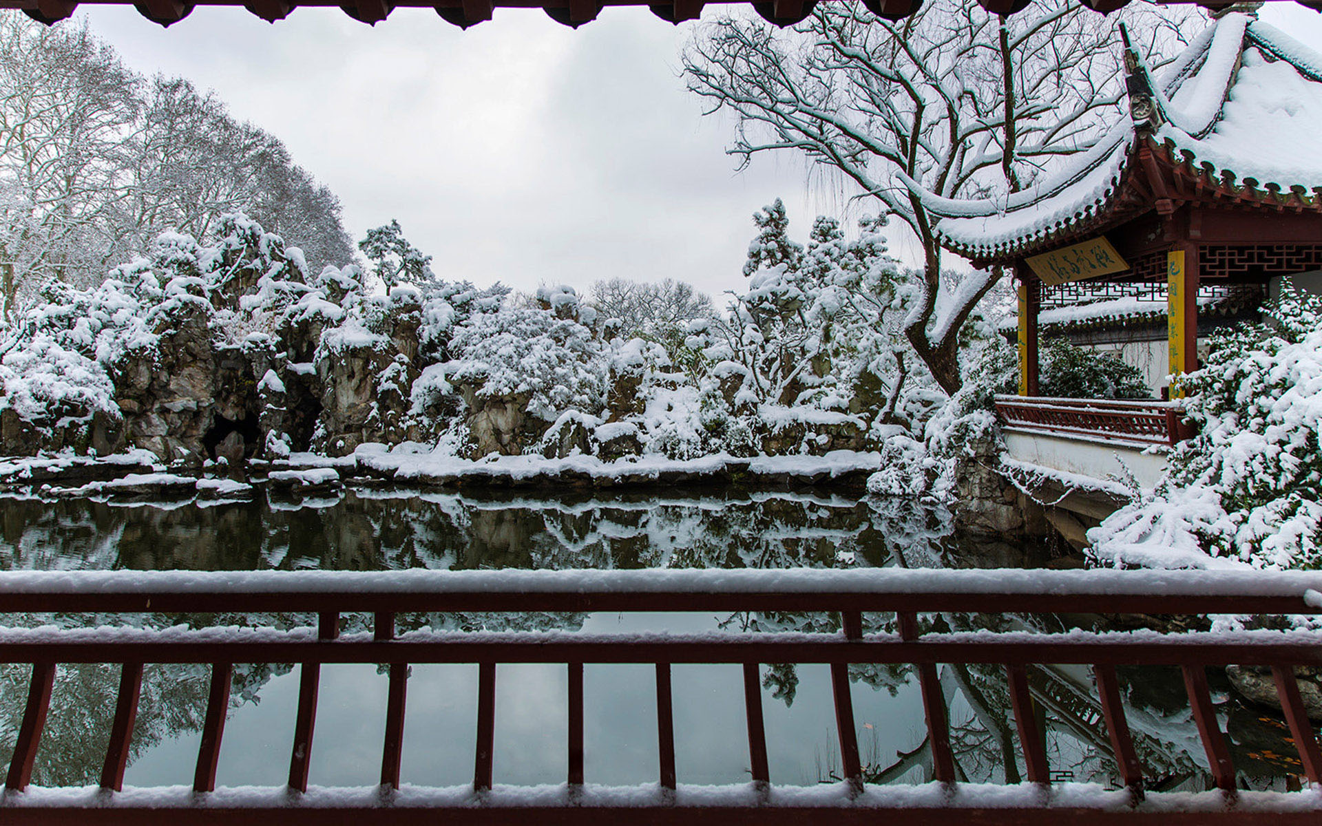 南京园林雪景