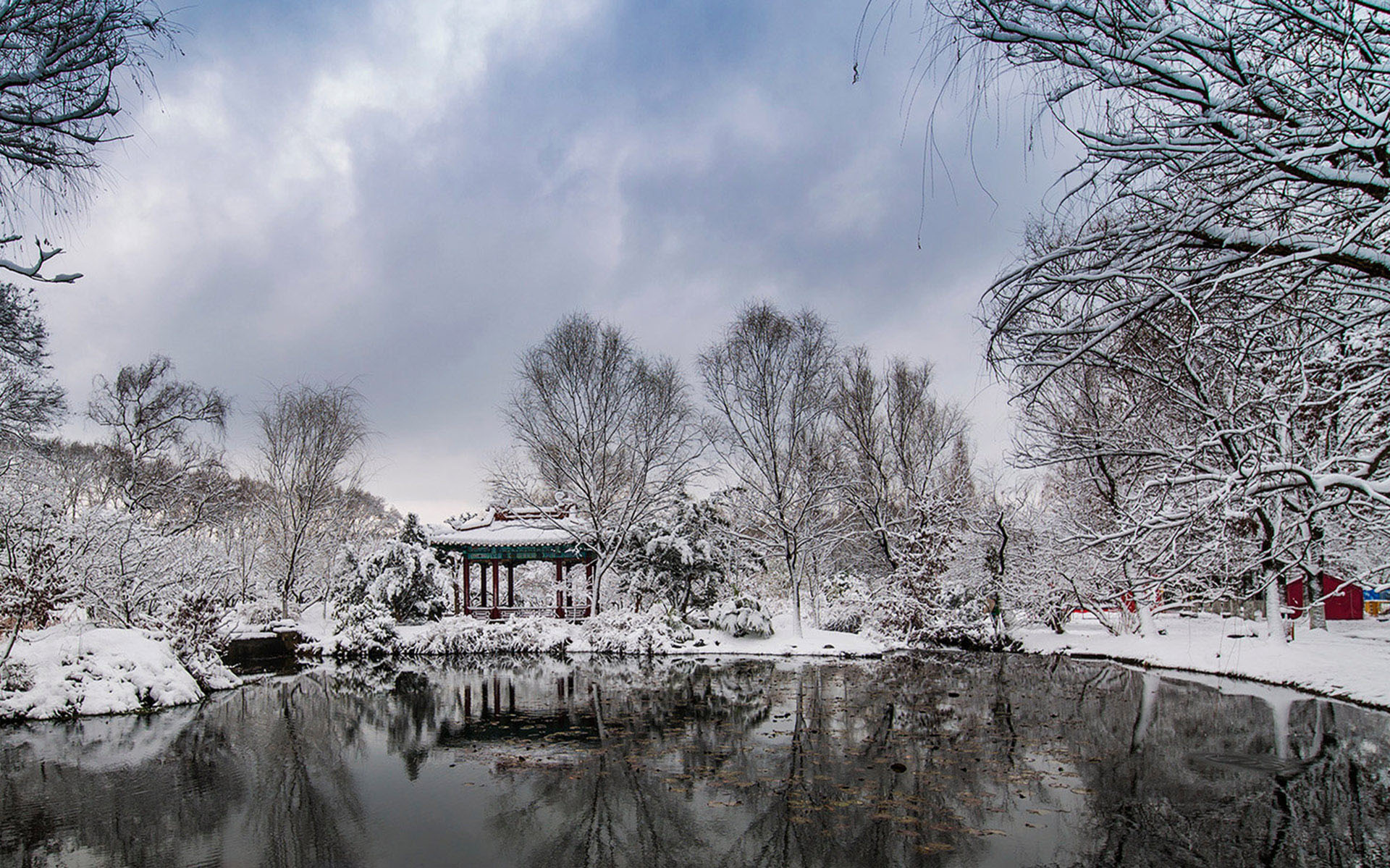 南京园林雪景