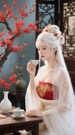 红梅映室