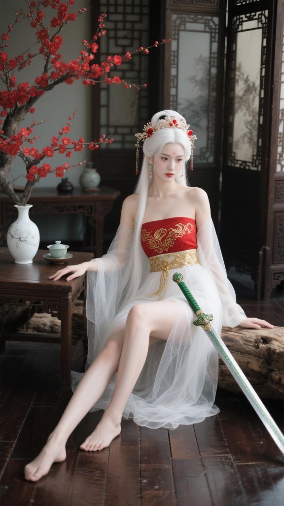 红梅映室
