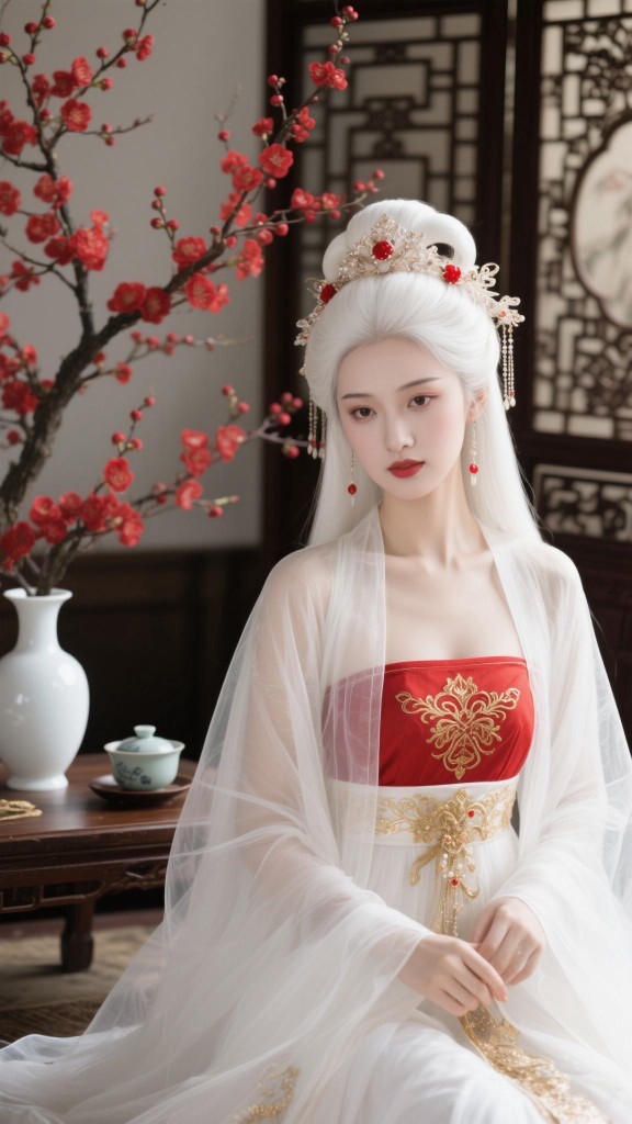 红梅映室