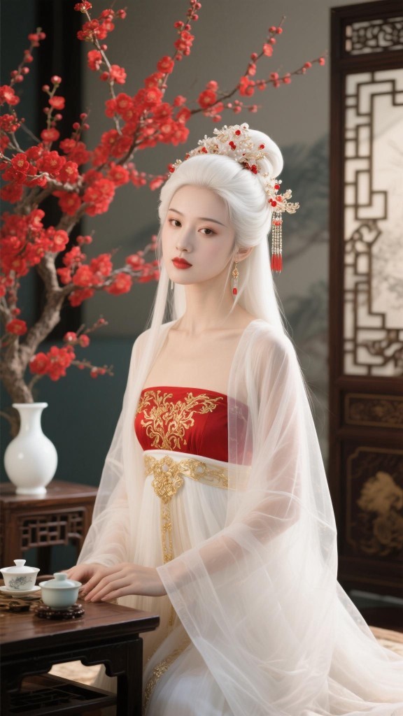 红梅映室