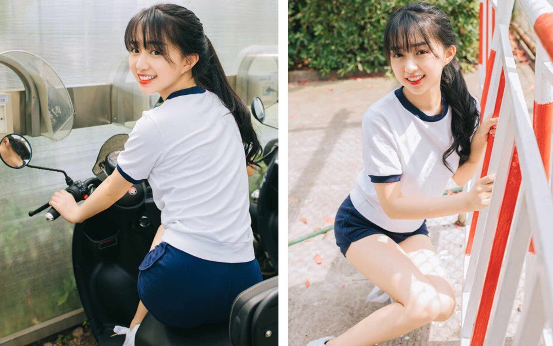 校园美女操场性感