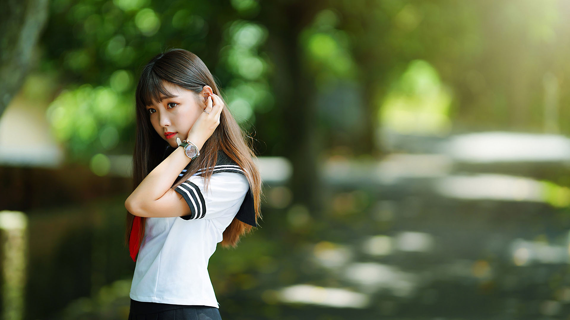 清新养眼制服少女